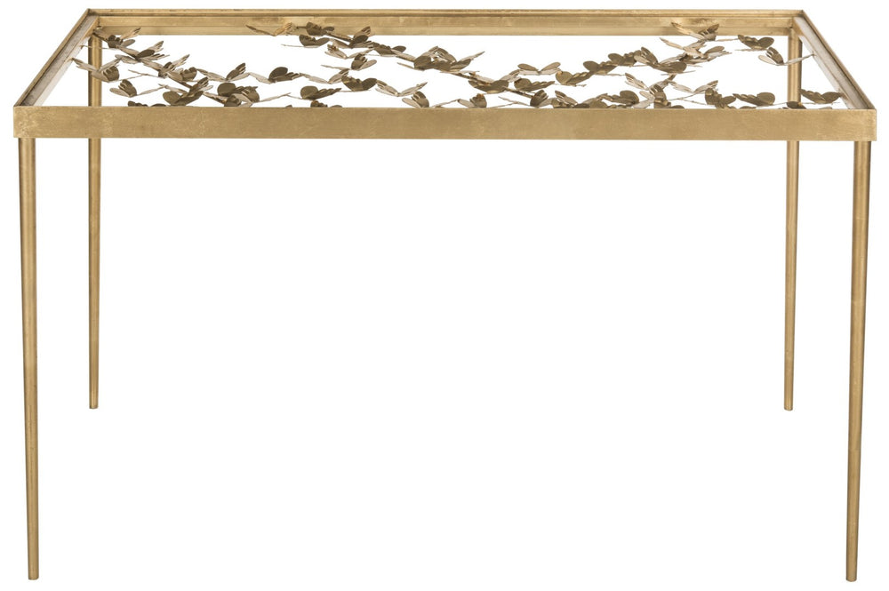 Safavieh Rosalia Butterfly Desk - Antique Gold Elegance With Sculptural Design For Timeless Home Décor FOX2588A