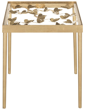 Safavieh Rosalia Butterfly Side Table - Antique Gold Accent With Sculptural Design For Elegant Spaces FOX2594A