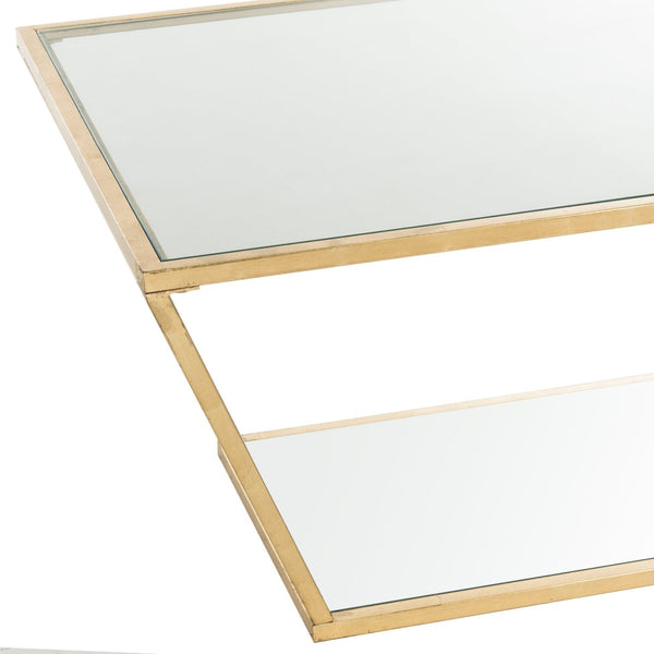 Safavieh Allene Gold Leaf Retro Coffee Table - Vintage Charm Meets Modern Design For Elegant Living Spaces FOX2601A
