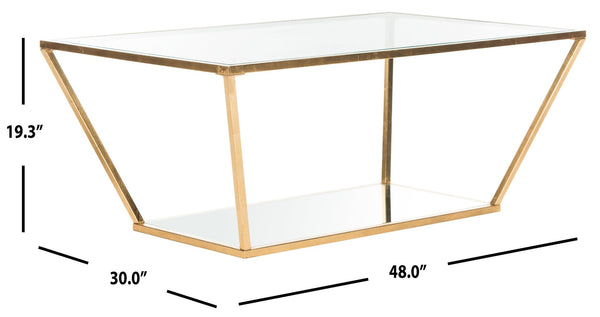 Safavieh Allene Gold Leaf Retro Coffee Table - Vintage Charm Meets Modern Design For Elegant Living Spaces FOX2601A