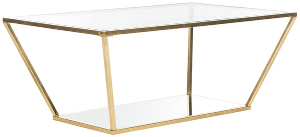 Safavieh Allene Gold Leaf Retro Coffee Table - Vintage Charm Meets Modern Design For Elegant Living Spaces FOX2601A