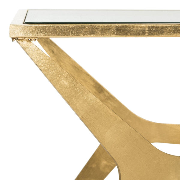 Safavieh Edythe Gold Leaf Coffee Table – Luxe Modern Centerpiece For Elegant Living Spaces & Reception Areas FOX2603A