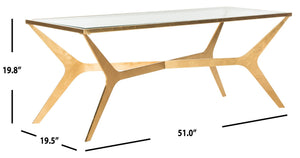 Safavieh Edythe Gold Leaf Coffee Table – Luxe Modern Centerpiece For Elegant Living Spaces & Reception Areas FOX2603A