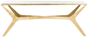 Safavieh Edythe Gold Leaf Coffee Table – Luxe Modern Centerpiece For Elegant Living Spaces & Reception Areas FOX2603A