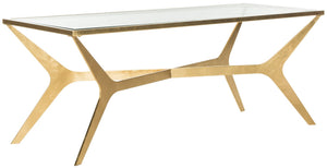 Safavieh Edythe Gold Leaf Coffee Table – Luxe Modern Centerpiece For Elegant Living Spaces & Reception Areas FOX2603A