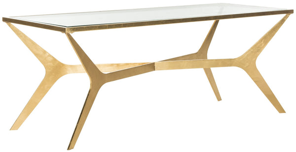 Safavieh Edythe Gold Leaf Coffee Table – Luxe Modern Centerpiece For Elegant Living Spaces & Reception Areas FOX2603A