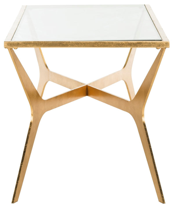Safavieh Edythe Gold Leaf Coffee Table – Luxe Modern Centerpiece For Elegant Living Spaces & Reception Areas FOX2603A