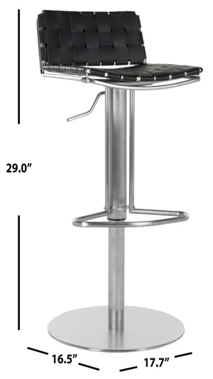 Safavieh Floyd Gas Lift Swivel Bar Stool - Adjustable Height Modern Design For Stylish Comfort In Any Space Black FOX3000B