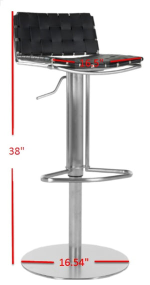 Safavieh Floyd Gas Lift Swivel Bar Stool - Adjustable Height Modern Design For Stylish Comfort In Any Space Black FOX3000B