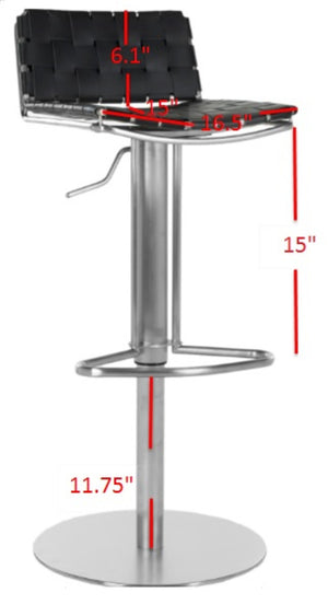 Safavieh Floyd Gas Lift Swivel Bar Stool - Adjustable Height Modern Design For Stylish Comfort In Any Space Black FOX3000B