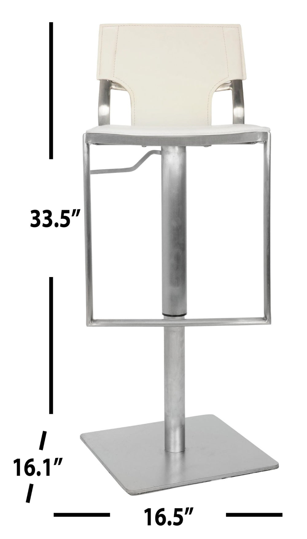 Safavieh Armondo Gas Lift Swivel Bar Stool - Modern Adjustable Height Design For Kitchen & Home Entertainment White FOX3002A