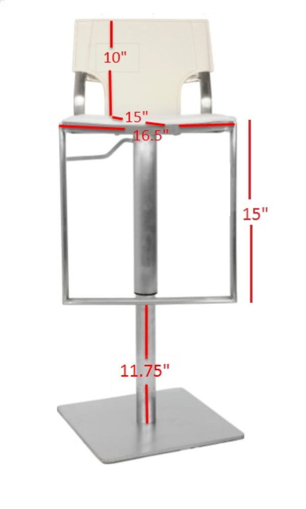 Safavieh Armondo Gas Lift Swivel Bar Stool - Modern Adjustable Height Design For Kitchen & Home Entertainment White FOX3002A