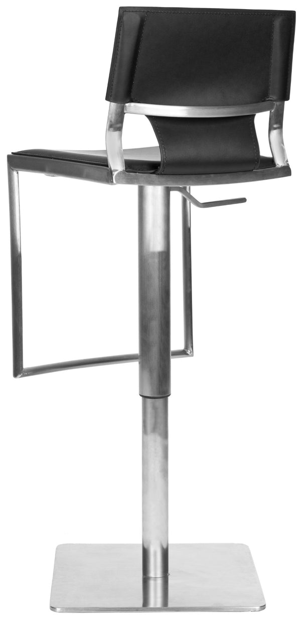 Safavieh Armondo Gas Lift Swivel Bar Stool - Modern Adjustable Height Design For Kitchen & Home Entertainment Black FOX3002B