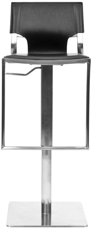 Safavieh Armondo Gas Lift Swivel Bar Stool - Modern Adjustable Height Design For Kitchen & Home Entertainment Black FOX3002B