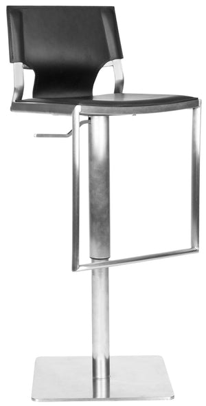 Safavieh Armondo Gas Lift Swivel Bar Stool - Modern Adjustable Height Design For Kitchen & Home Entertainment Black FOX3002B
