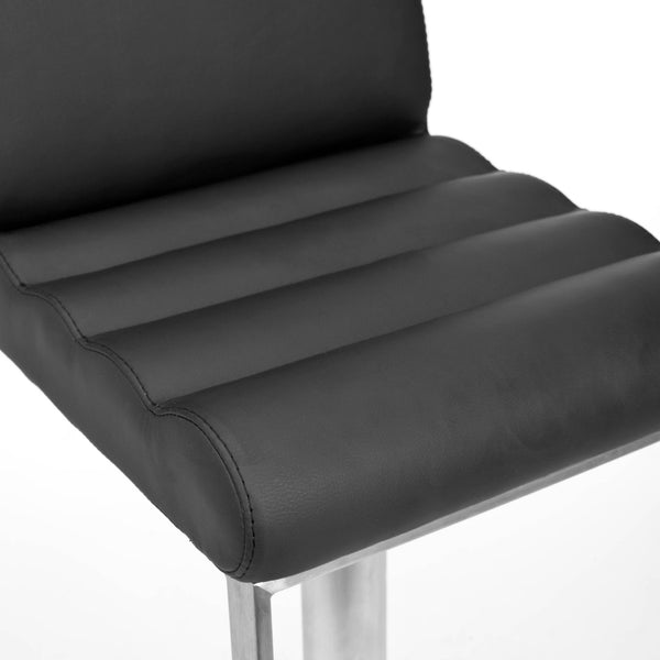 Safavieh Stanley Gas Lift Swivel Barstool - Sleek Modern Design With Adjustable Height And Comfortable Seating Black FOX3003A