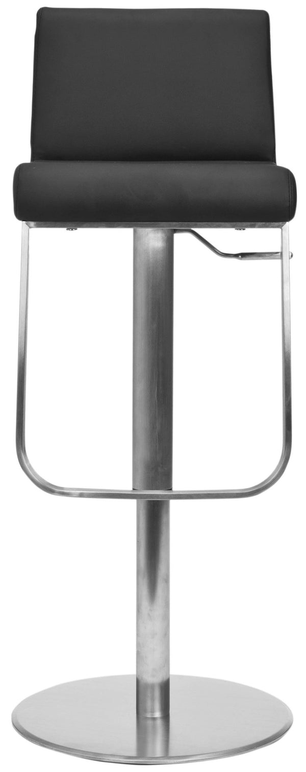 Safavieh Stanley Gas Lift Swivel Barstool - Sleek Modern Design With Adjustable Height And Comfortable Seating Black FOX3003A