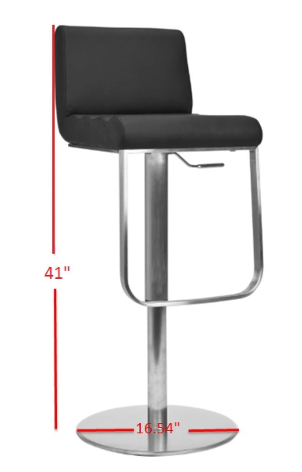 Safavieh Stanley Gas Lift Swivel Barstool - Sleek Modern Design With Adjustable Height And Comfortable Seating White FOX3003B