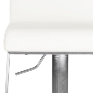 Safavieh Stanley Gas Lift Swivel Barstool - Sleek Modern Design With Adjustable Height And Comfortable Seating White FOX3003B