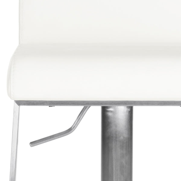 Safavieh Stanley Gas Lift Swivel Barstool - Sleek Modern Design With Adjustable Height And Comfortable Seating White FOX3003B
