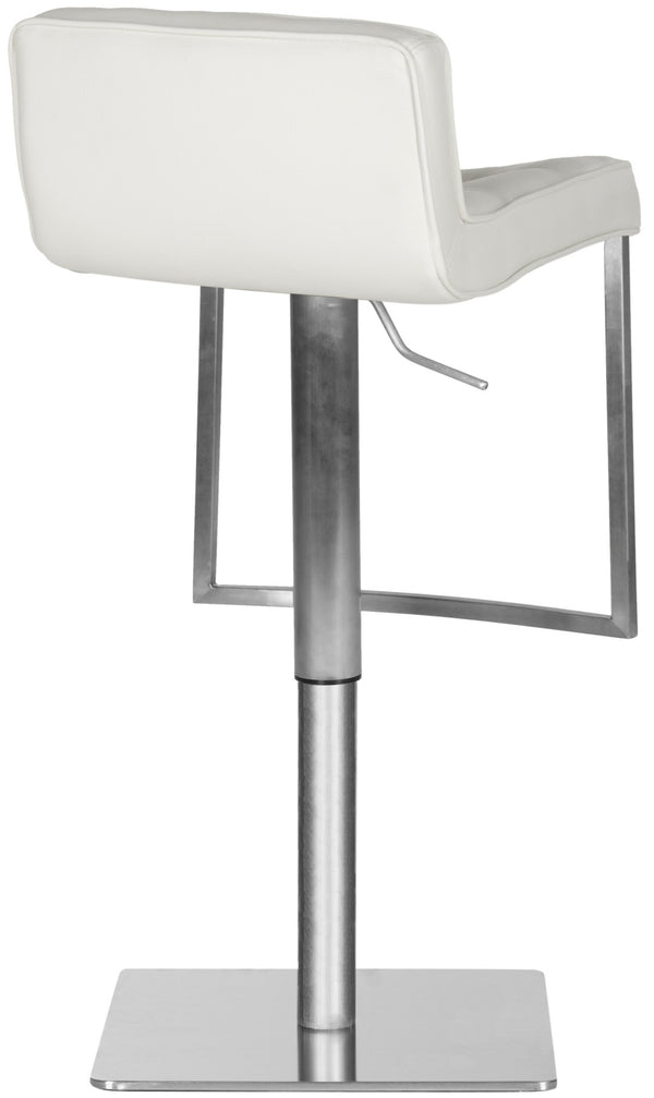 Safavieh Newman Swivel Bar Stool - Contemporary European Design With Quilted Upholstery For Modern Spaces White FOX3005C