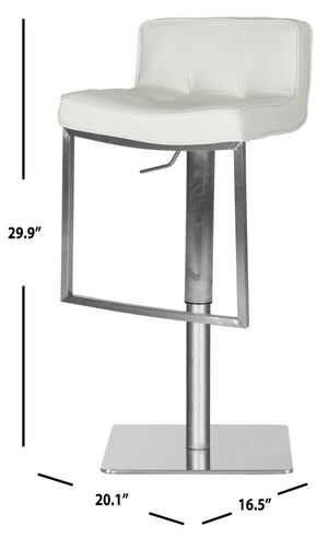 Safavieh Newman Swivel Bar Stool - Contemporary European Design With Quilted Upholstery For Modern Spaces White FOX3005C