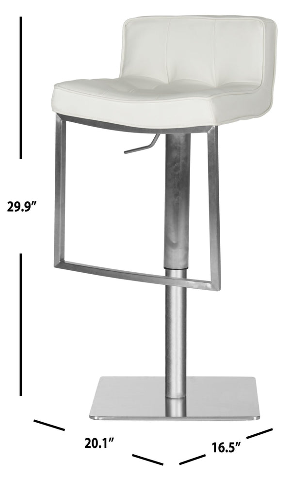 Safavieh Newman Swivel Bar Stool - Contemporary European Design With Quilted Upholstery For Modern Spaces White FOX3005C