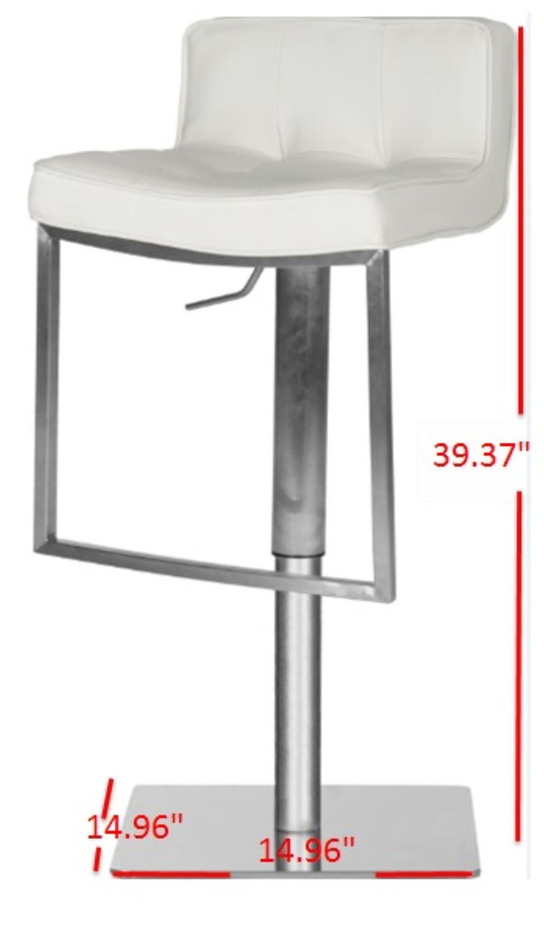 Safavieh Newman Swivel Bar Stool - Contemporary European Design With Quilted Upholstery For Modern Spaces White FOX3005C