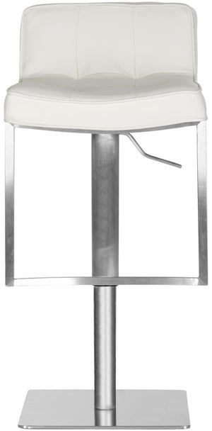 Safavieh Newman Swivel Bar Stool - Contemporary European Design With Quilted Upholstery For Modern Spaces White FOX3005C