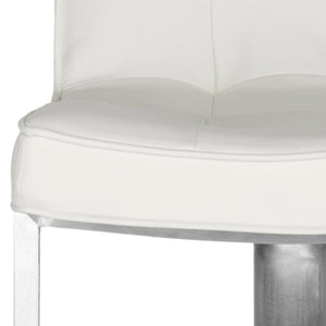 Safavieh Newman Swivel Bar Stool - Contemporary European Design With Quilted Upholstery For Modern Spaces White FOX3005C