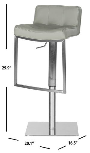 Safavieh Newman Swivel Bar Stool - Contemporary European Design With Quilted Upholstery For Modern Spaces Grey FOX3005D