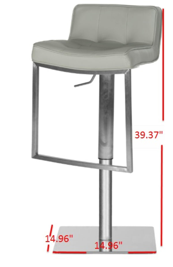 Safavieh Newman Swivel Bar Stool - Contemporary European Design With Quilted Upholstery For Modern Spaces Grey FOX3005D