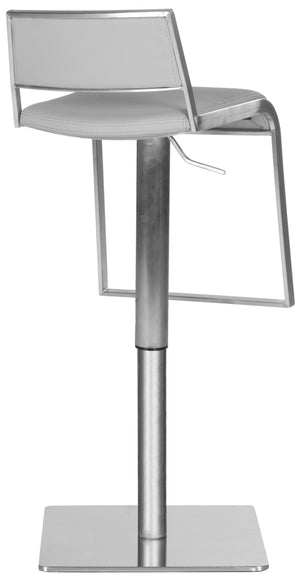 Safavieh Natania Swivel Bar Stool – Contemporary Grey Pu Leather Design With Durable Stainless Steel Frame FOX3006D
