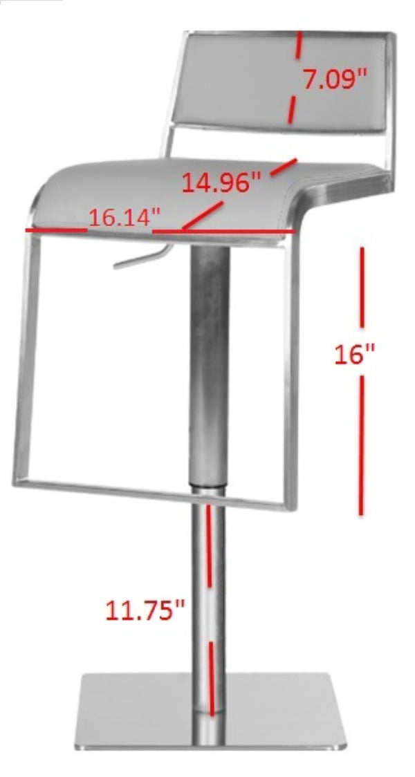 Safavieh Natania Swivel Bar Stool – Contemporary Grey Pu Leather Design With Durable Stainless Steel Frame FOX3006D