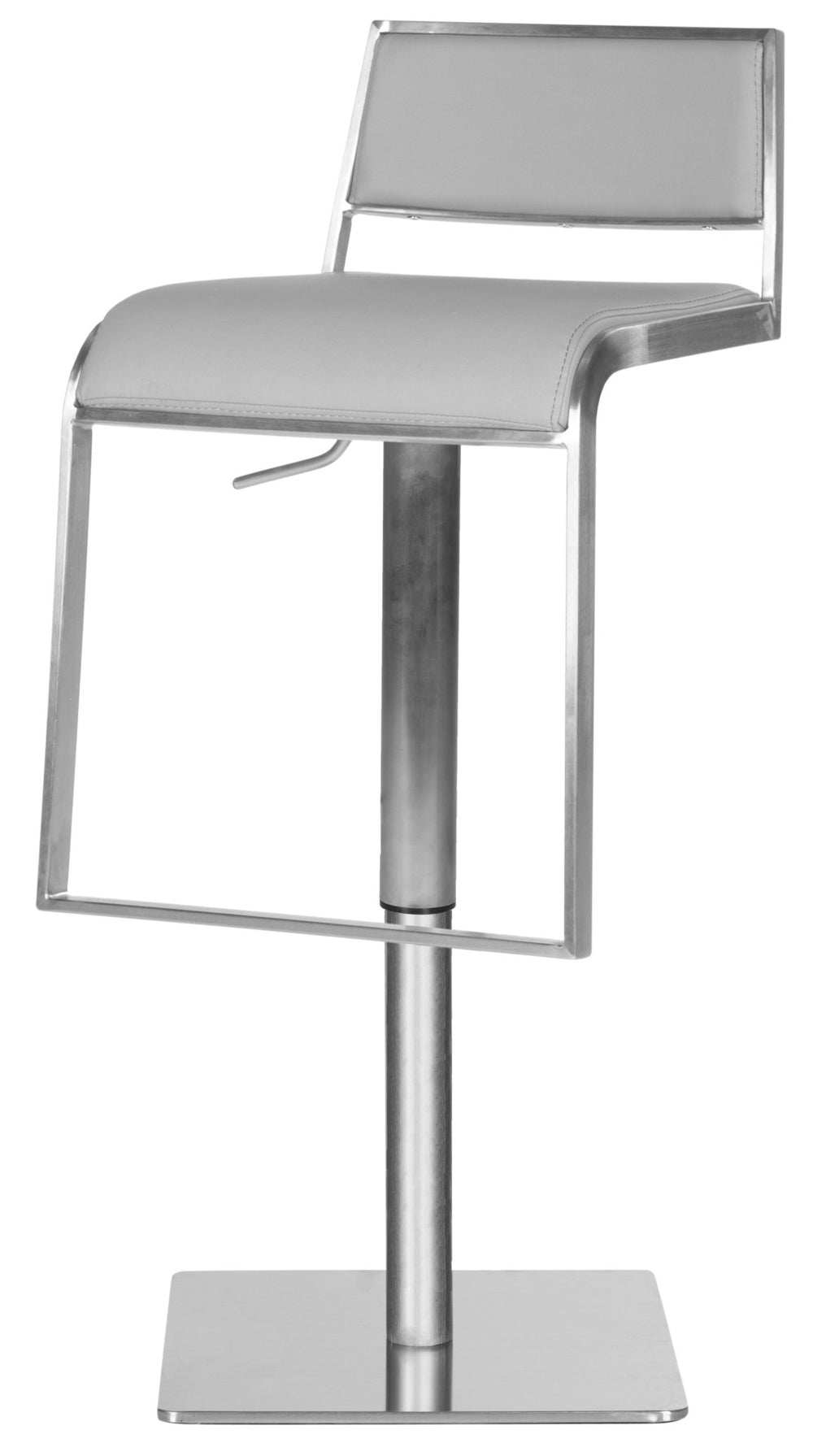 Safavieh Natania Swivel Bar Stool – Contemporary Grey Pu Leather Design With Durable Stainless Steel Frame FOX3006D