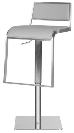 Safavieh Natania Swivel Bar Stool – Contemporary Grey Pu Leather Design With Durable Stainless Steel Frame FOX3006D