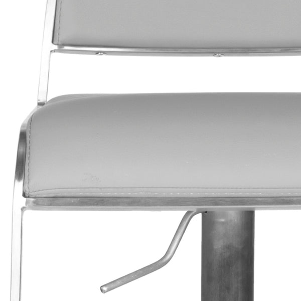 Safavieh Natania Swivel Bar Stool – Contemporary Grey Pu Leather Design With Durable Stainless Steel Frame FOX3006D