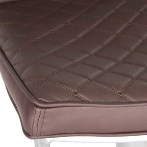 Safavieh Claudio Contemporary Swivel Barstool With Adjustable Height, Diamond-Quilted Grey Leather Upholstery Brown FOX3008A