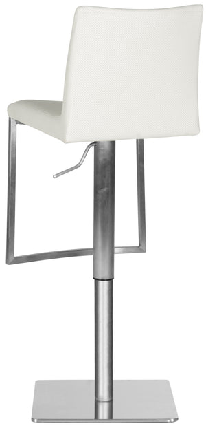 Safavieh Ember Swivel Bar Stool - Modern Design With Adjustable Height, Stainless Steel Frame For Durability White FOX3009C