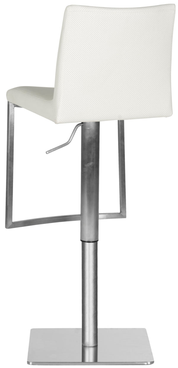 Safavieh Ember Swivel Bar Stool - Modern Design With Adjustable Height, Stainless Steel Frame For Durability White FOX3009C