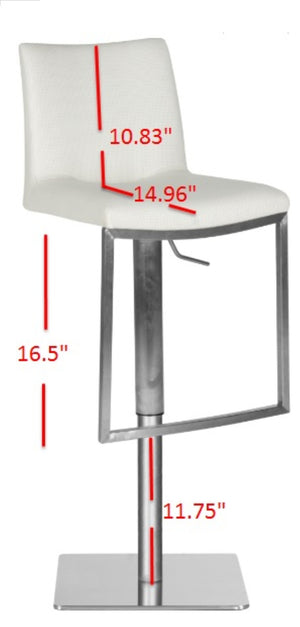 Safavieh Ember Swivel Bar Stool - Modern Design With Adjustable Height, Stainless Steel Frame For Durability White FOX3009C