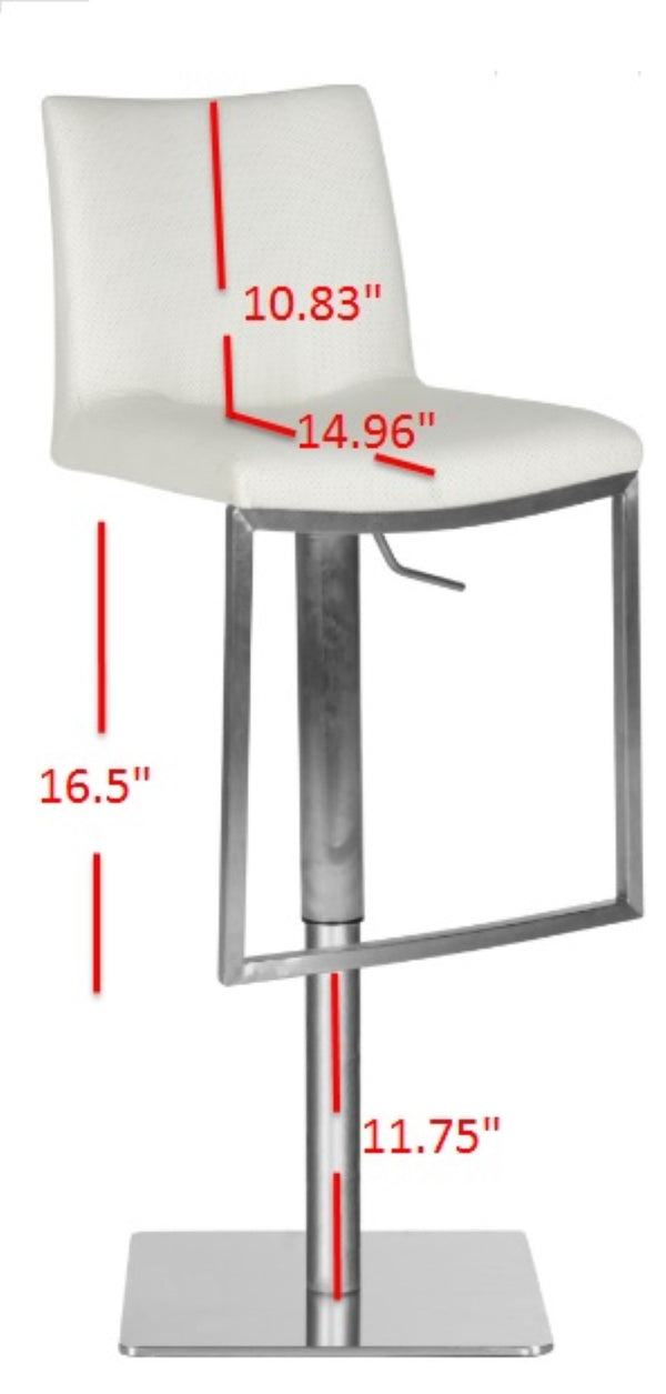 Safavieh Ember Swivel Bar Stool - Modern Design With Adjustable Height, Stainless Steel Frame For Durability White FOX3009C