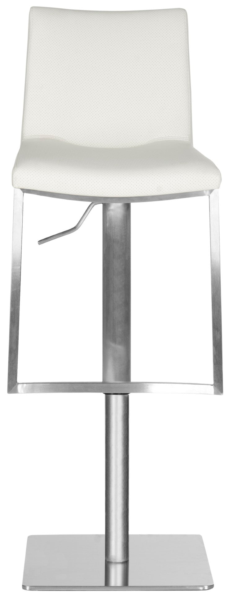 Safavieh Ember Swivel Bar Stool - Modern Design With Adjustable Height, Stainless Steel Frame For Durability White FOX3009C