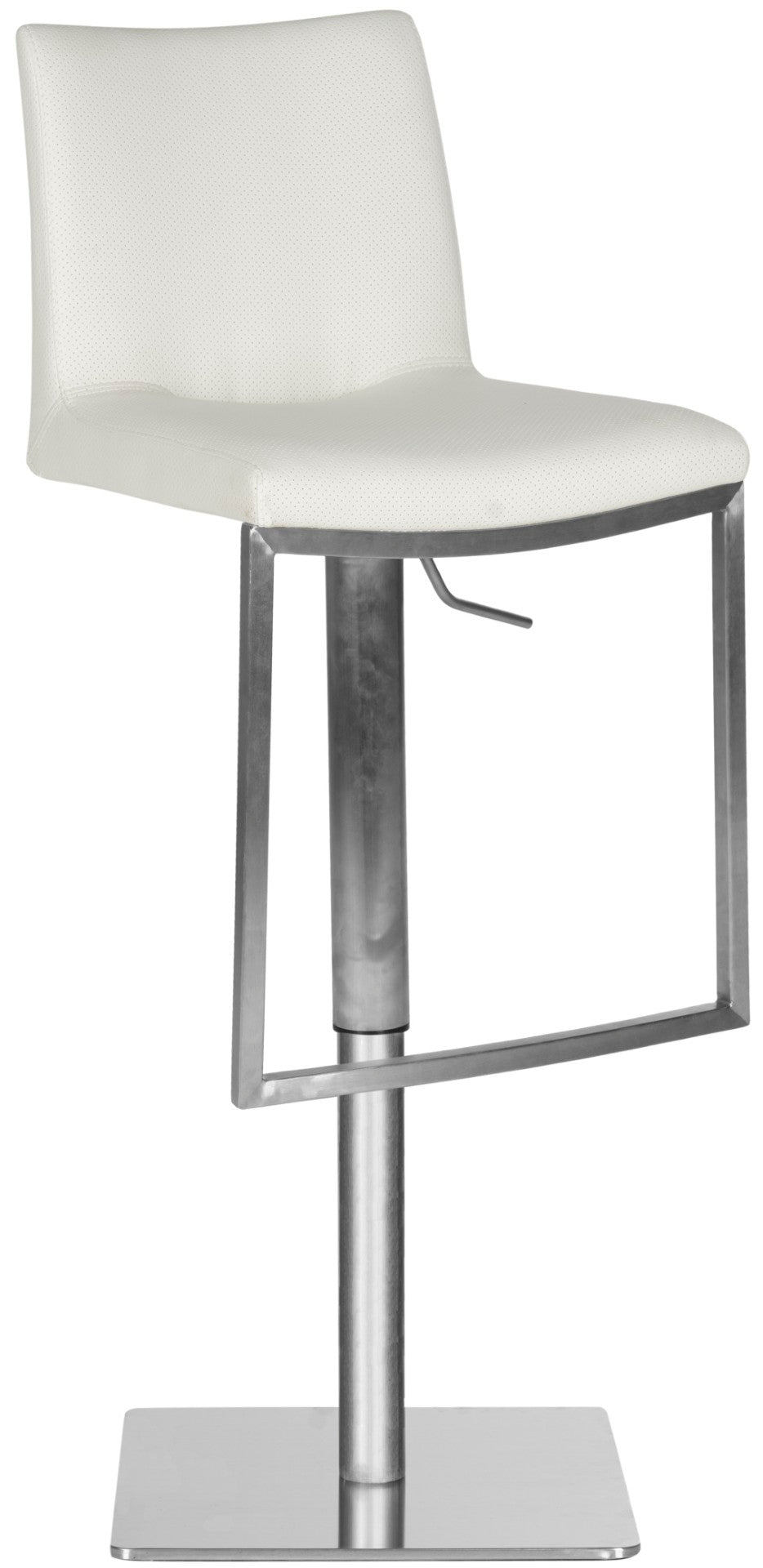Safavieh Ember Swivel Bar Stool - Modern Design With Adjustable Height, Stainless Steel Frame For Durability White FOX3009C