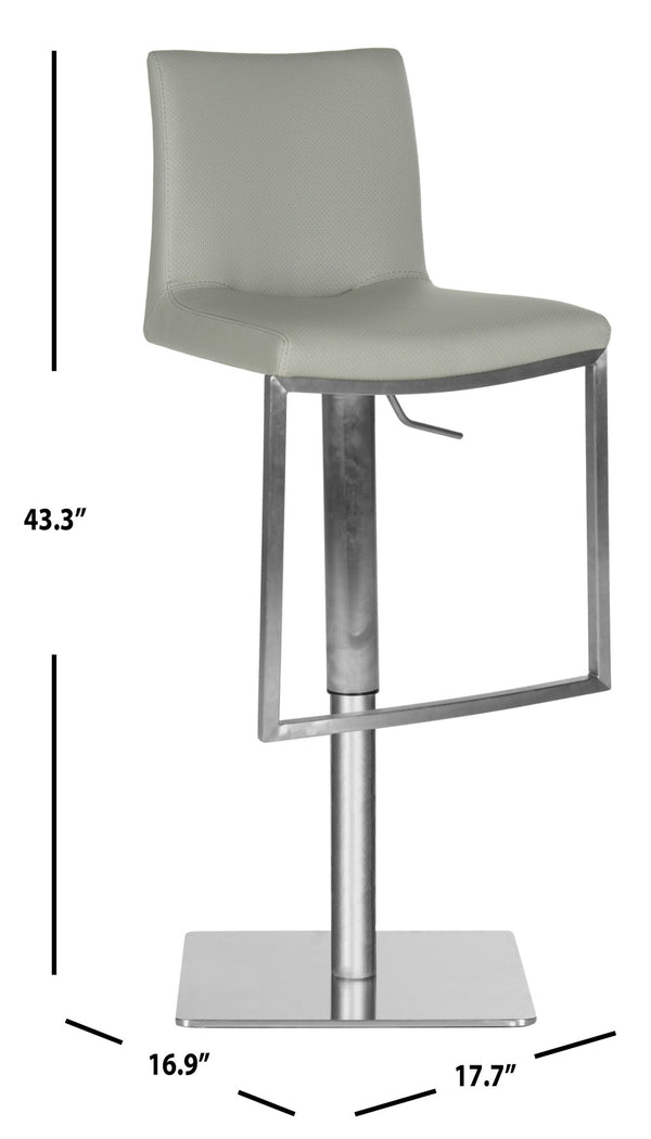 Safavieh Ember Swivel Bar Stool - Modern Design With Adjustable Height, Stainless Steel Frame For Durability Grey FOX3009D