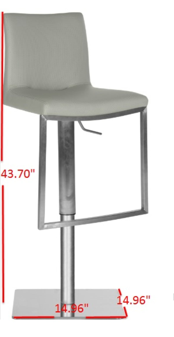 Safavieh Ember Swivel Bar Stool - Modern Design With Adjustable Height, Stainless Steel Frame For Durability Grey FOX3009D