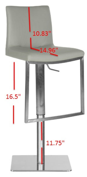Safavieh Ember Swivel Bar Stool - Modern Design With Adjustable Height, Stainless Steel Frame For Durability Grey FOX3009D