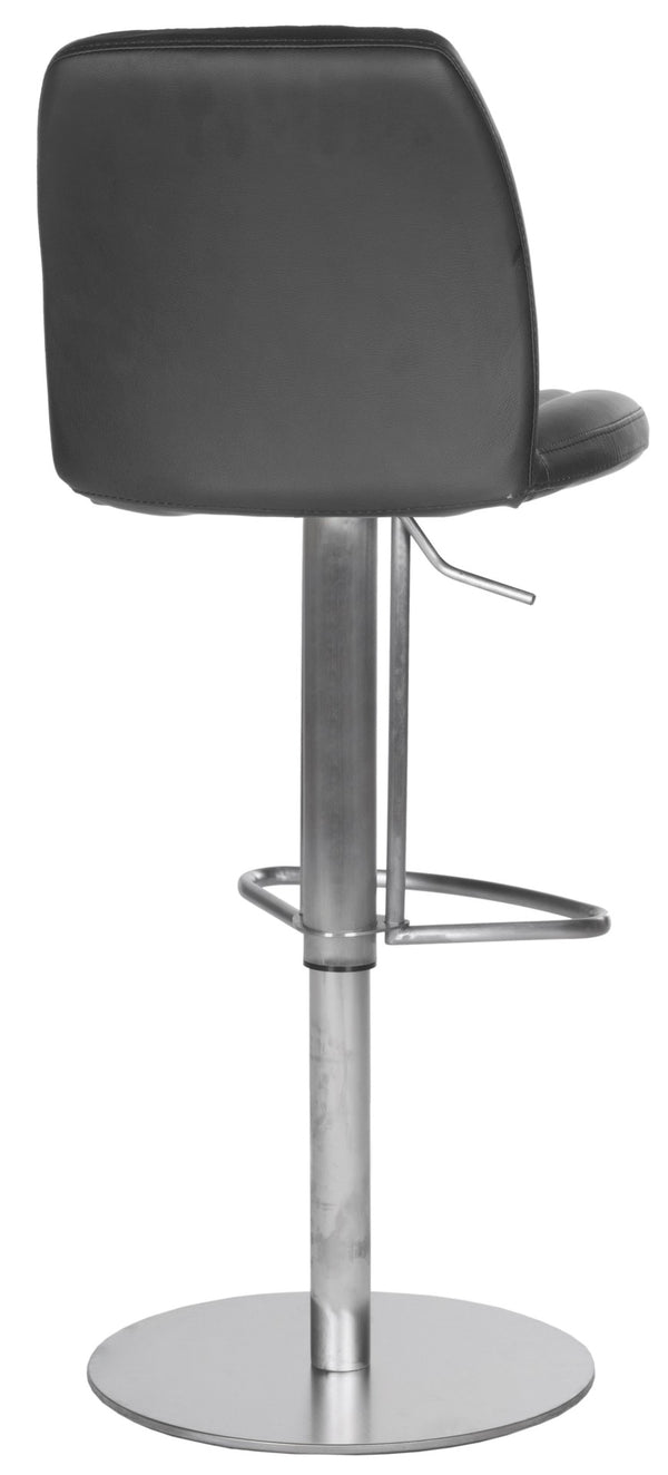 Safavieh Lamont Swivel Barstool – Stylish Black Pu Leather Seat With Adjustable Height & Modern Stainless Steel Base FOX3010B