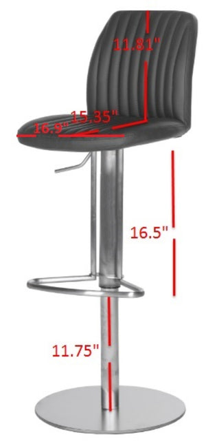 Safavieh Lamont Swivel Barstool – Stylish Black Pu Leather Seat With Adjustable Height & Modern Stainless Steel Base FOX3010B