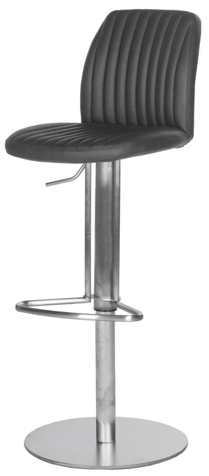 Safavieh Lamont Swivel Barstool – Stylish Black Pu Leather Seat With Adjustable Height & Modern Stainless Steel Base FOX3010B
